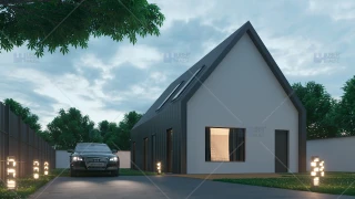Proiect casa cu mansarda (130 mp) - Nordica Proiect casa cu mansarda (130 mp) - Nordica